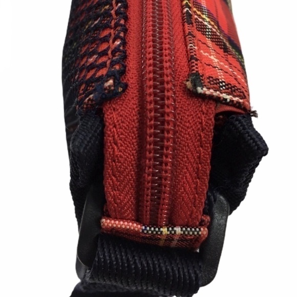 TOMMY HILFIGER Mini Purse Y2K Style Bag Plaid Tartan Mesh Sporty Classic Varsity - Picture 7 of 16
